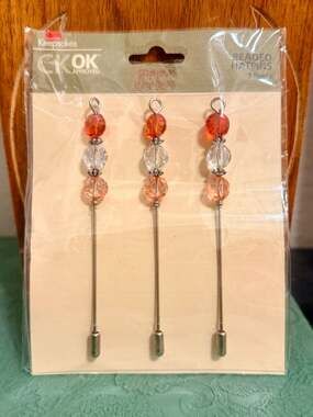 Creating Keepsakes Crystal Beaded Hatpin Embellishments (3 Pieces)